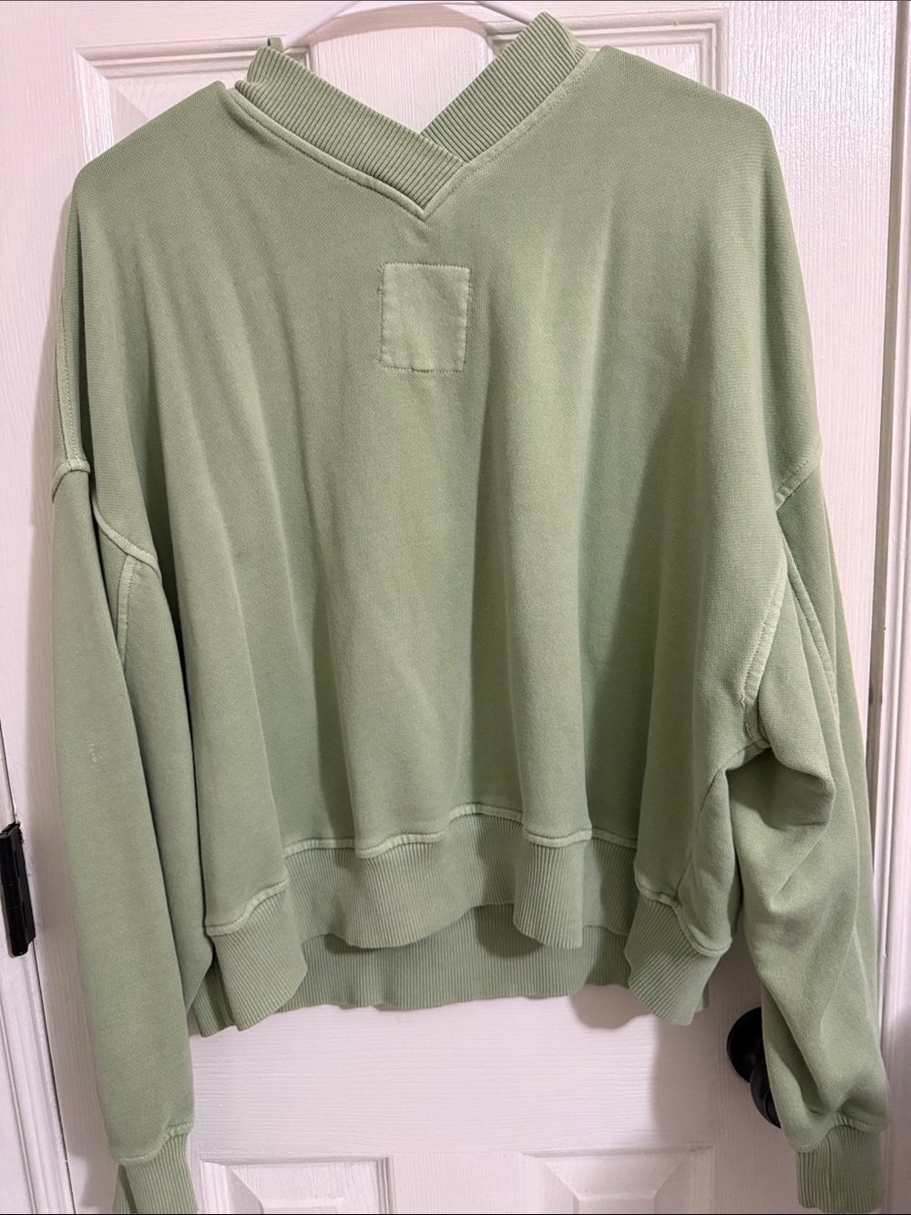 aerie Sage Green V-Neck Relaxed Pullover Sweater - Picture 4 of 4